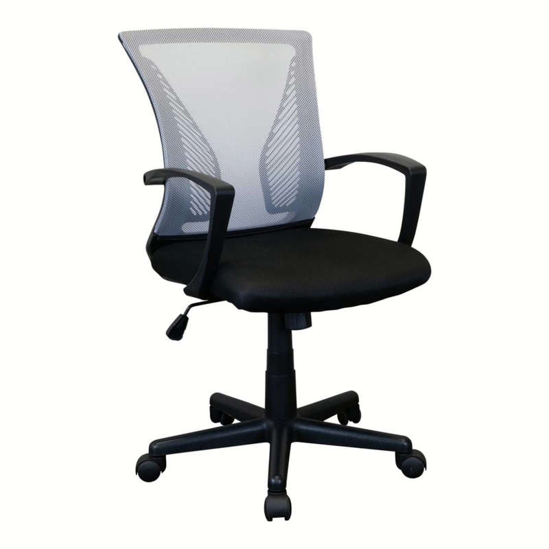 Everfurn Simone Mid Back Office Chair Mesh Fabric with Cut Foam White