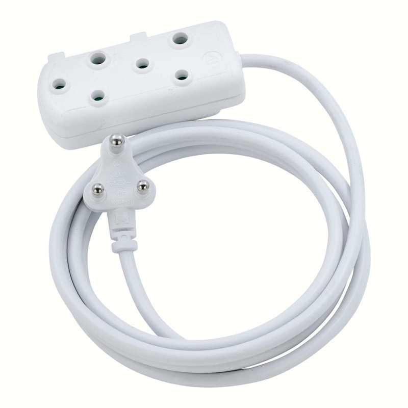 Ellies 20m Side by Side Heavy Duty Extension Lead - White