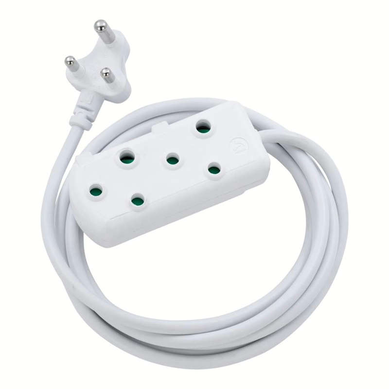 Ellies 20m Side by Side Heavy Duty Extension Lead - White