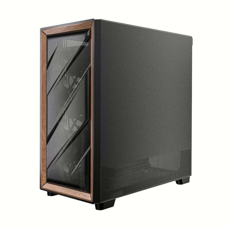 Antec FLUX ATX WOOD Mid Tower Gaming Chassis  Black