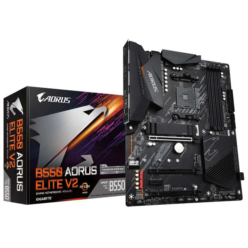 Gigabyte Aorus AMD B550 Chipset For 3rd Generation AMD Ryzen Processors; 4x Dual DDR4; 2x M2; ...