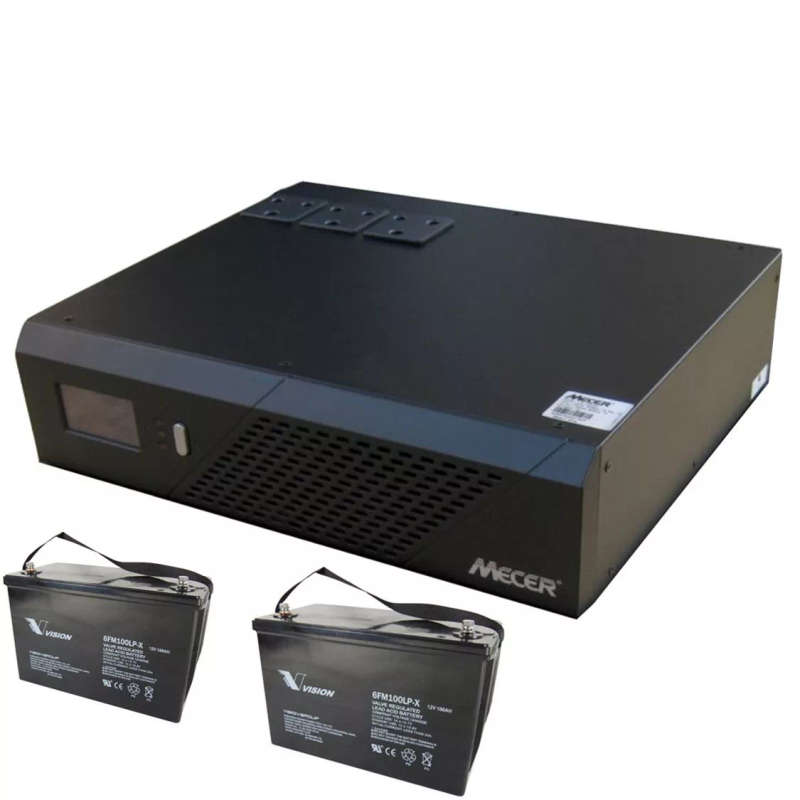 Mecer 2.4kVA 1.44kW 24V inverter with 2x100Ah Batteries
