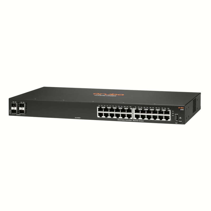 HPE Aruba 6100 24-port Managed L3 Gigabit Ethernet 1U Network Switch Black