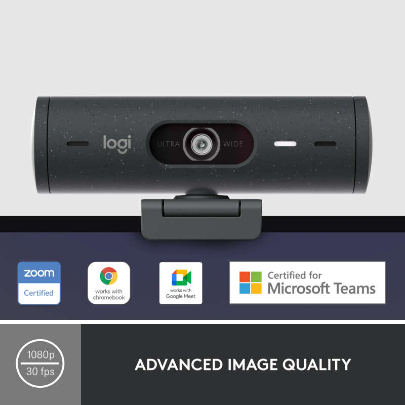 Logitech Webcam Brio 500 - GRAPHITE - USB - N/A - EMEA28 Webcam 2yr warranty