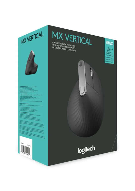 Logitech® MX Vertical Advanced Ergonomic Mouse - Graphite - 2.4GHZ/BT - EMEA