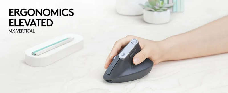 Logitech® MX Vertical Advanced Ergonomic Mouse - Graphite - 2.4GHZ/BT - EMEA