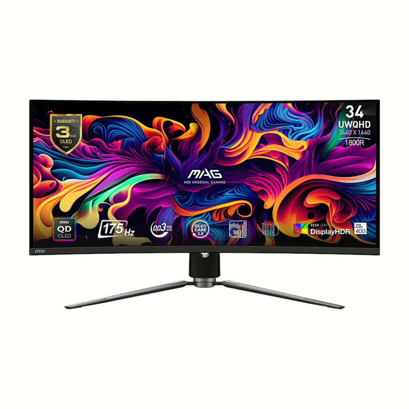 MSI MAG 341CQP QD-OLED 34 UWQHD Curved Gaming Monitor