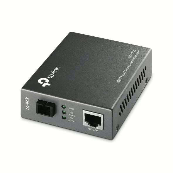 TP-Link MC112CS 10/100 Mbits WDM Media Converter Network 100 Single-Mode Black