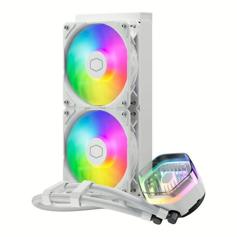 Cooler Master MasterLiquid 240 Atmos 240mm ARGB Liquid CPU Cooler - White