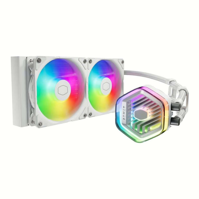 Cooler Master MasterLiquid 240 Atmos 240mm ARGB Liquid CPU Cooler - White