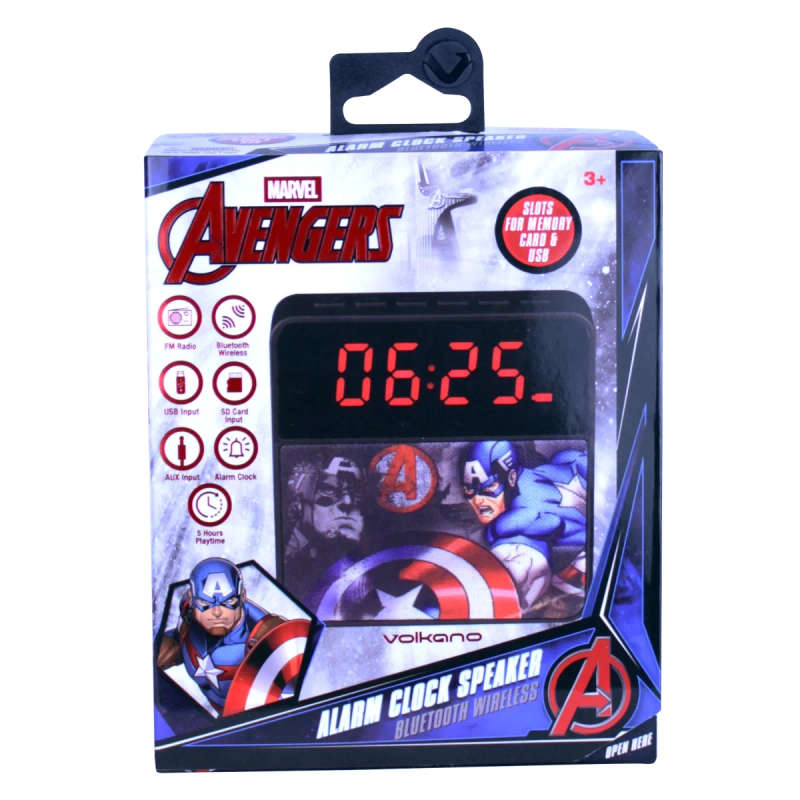 Marvel Alarm Clock Radio Bluetooth Speaker - Avengers-Boys