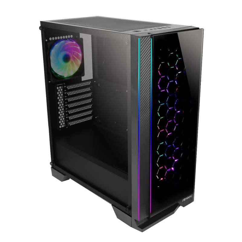 Antec NX600 ARGB LED Motherboard Supported Controller) Tempered Glass Side|Front (GPU 350mm) ATX|Mic
