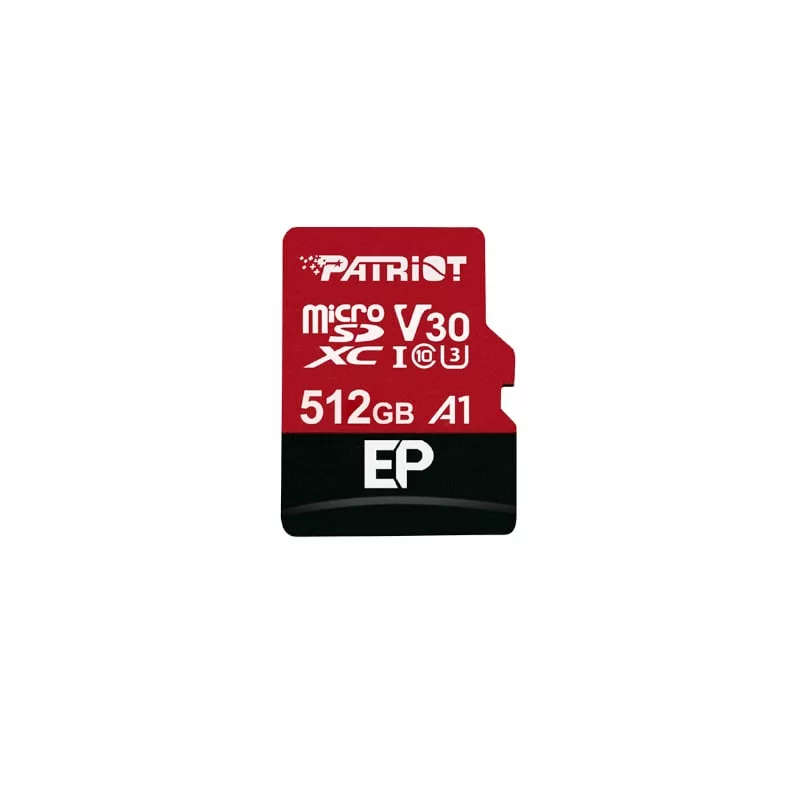 Patriot EP 512GB microSDXC V30 A1 Memory Card with SD Adapter