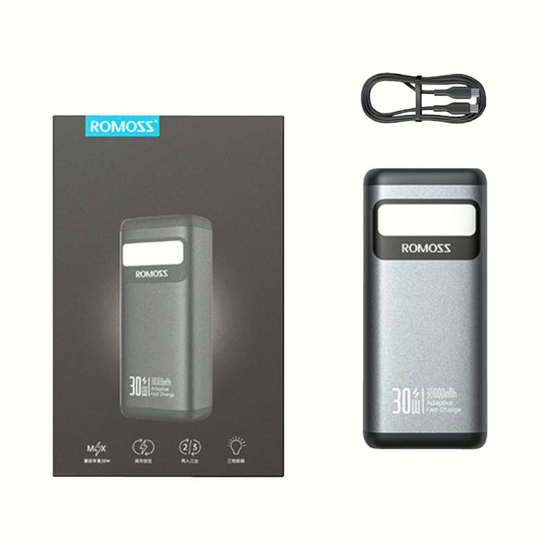 Romoss PMT30 30000mAh 30W Fast Charge Power Bank  Black
