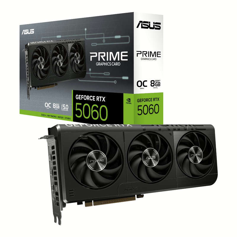 ASUS PRIME GeForce RTX 5060 OC 8GB GDDR7 GPU  SFF-Ready Graphics Card