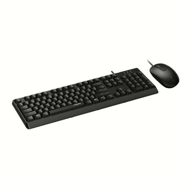 Rapoo X130PRO USB Wired Optical Keyboard and Mouse Combo Black