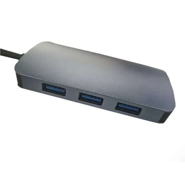 RCT USB Type-A to RJ45 Adapter with 3-Port USB 3.0 Type-A Hub