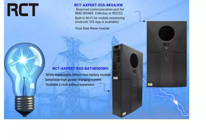 RCT Axpert ESS 8kVA/kW Energy Storage System 48V 2x4000W MPPT BMS WiFi