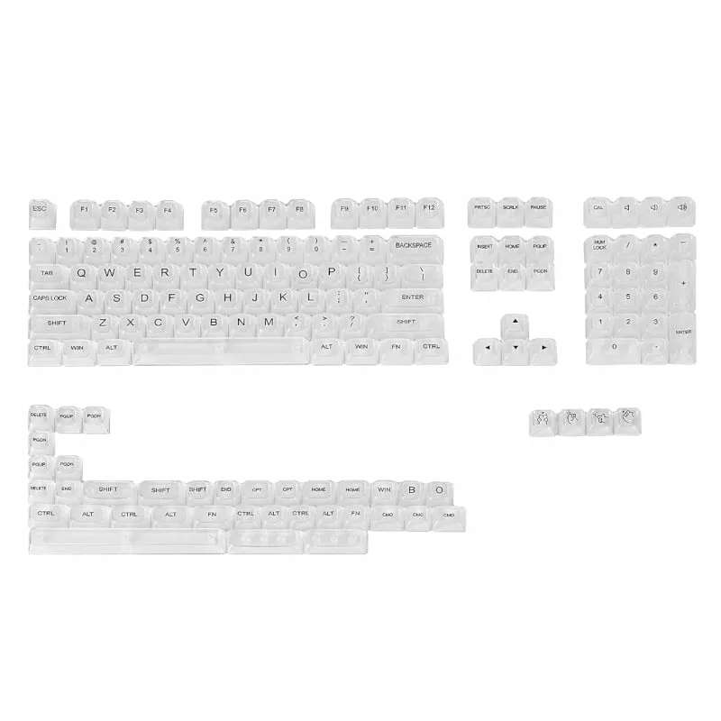 Redragon A135 Standard Doubleshot PBT Crystal Clear Keycap Set - 147-piece