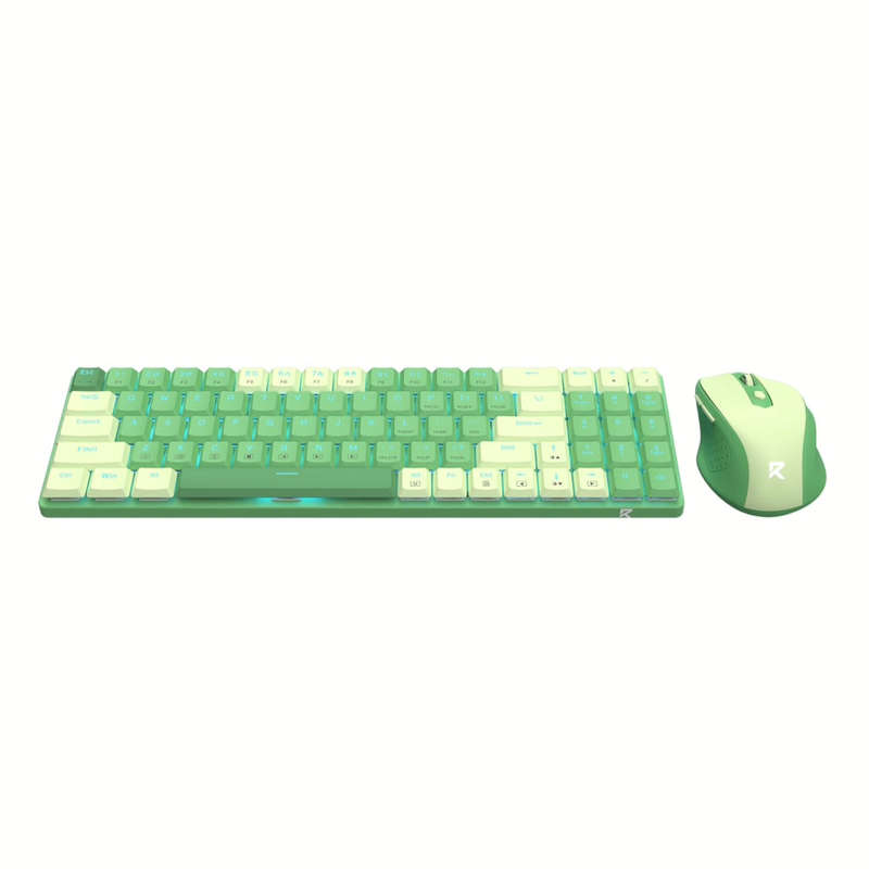 Redragon BS8772 Wireless Keyboard and Mouse Combo - Green/White