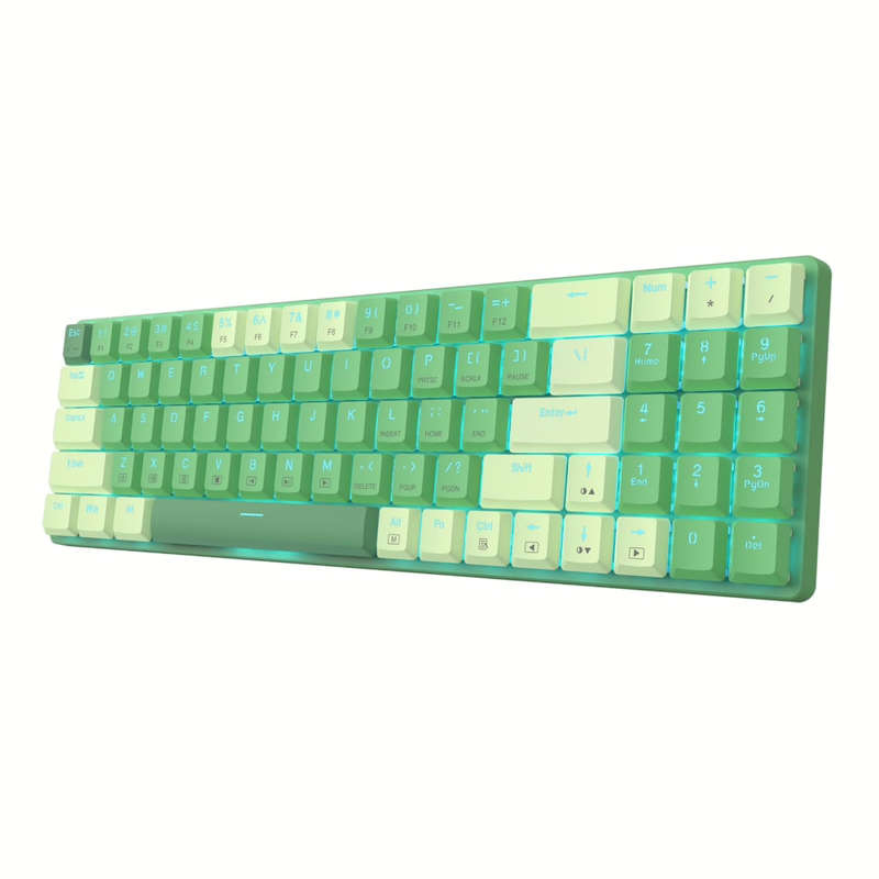 Redragon BS8772 Wireless Keyboard and Mouse Combo - Green/White