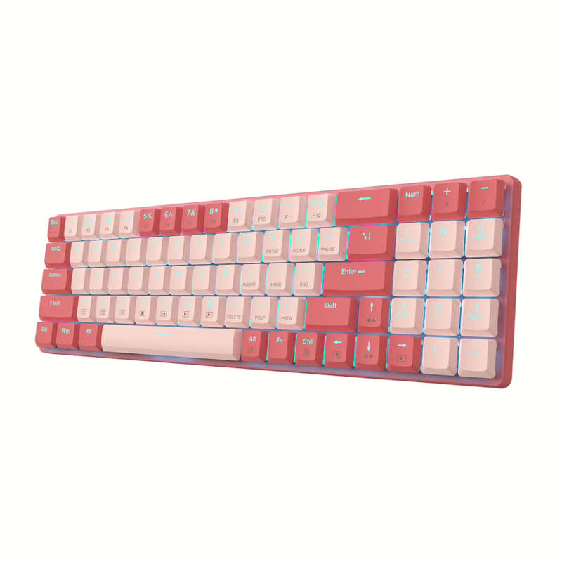 Redragon BS8772 Wireless Keyboard and Mouse Combo - Red/Pink