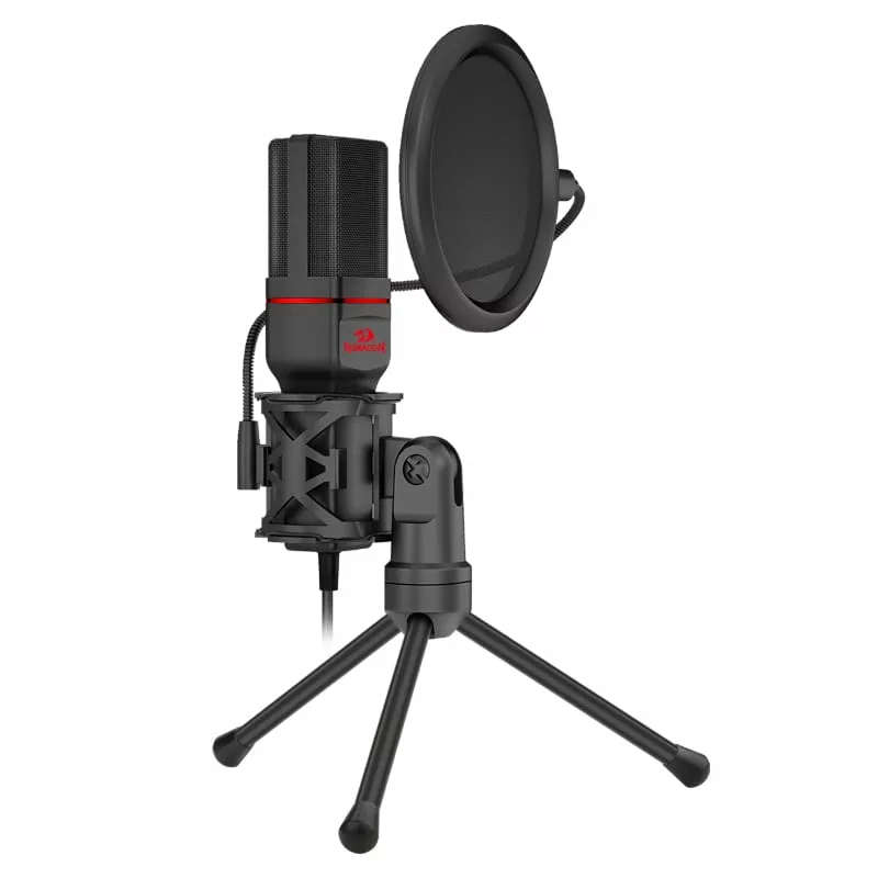 Redragon 3.5mm Aux Gaming Mic and Tripod - Black