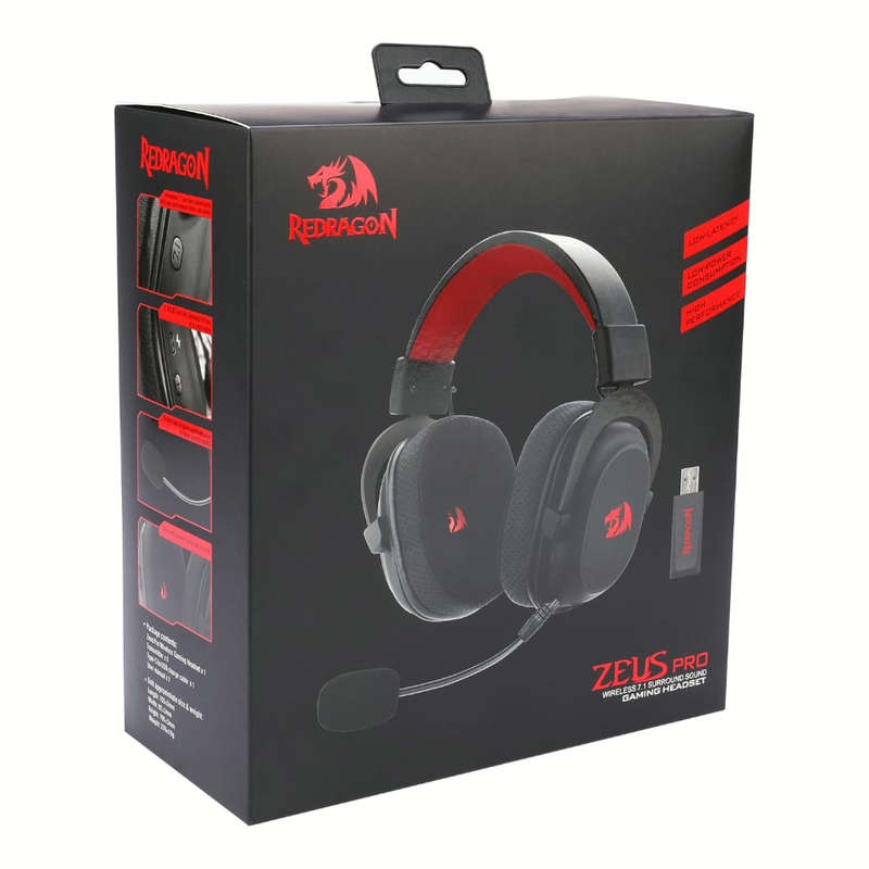 Redragon H510 ZEUS PRO 7.1 Surround Sound Wireless Gaming Headset  Black