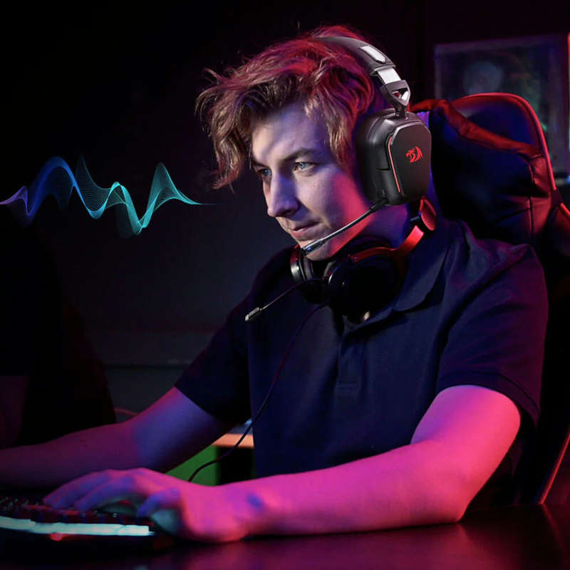 Redragon H868 RGB Wireless Gaming Headset - Black