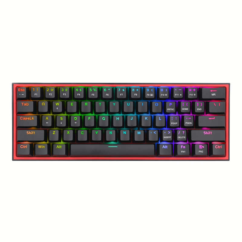 Redragon K616 FIZZ Pro 61-Key RGB Mechanical Gaming Keyboard  Black (60%, RGB, Wireless/Wired,...