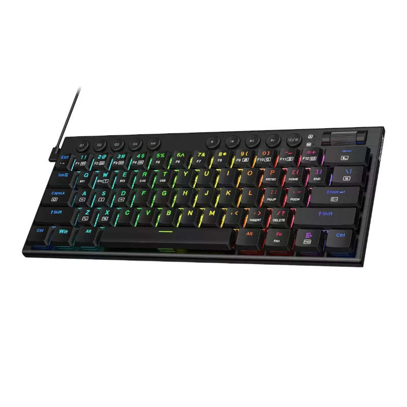 Redragon Noctis 61-Key Red Switch RGB Low Profile Gaming Mechanical Keyboard - Black