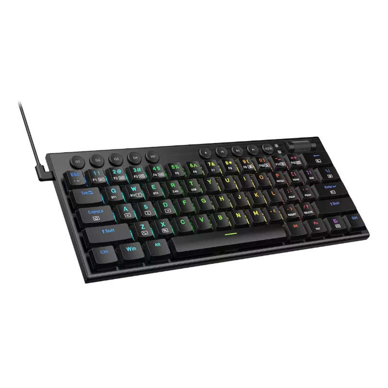 Redragon Noctis 61-Key Red Switch RGB Low Profile Gaming Mechanical Keyboard - Black