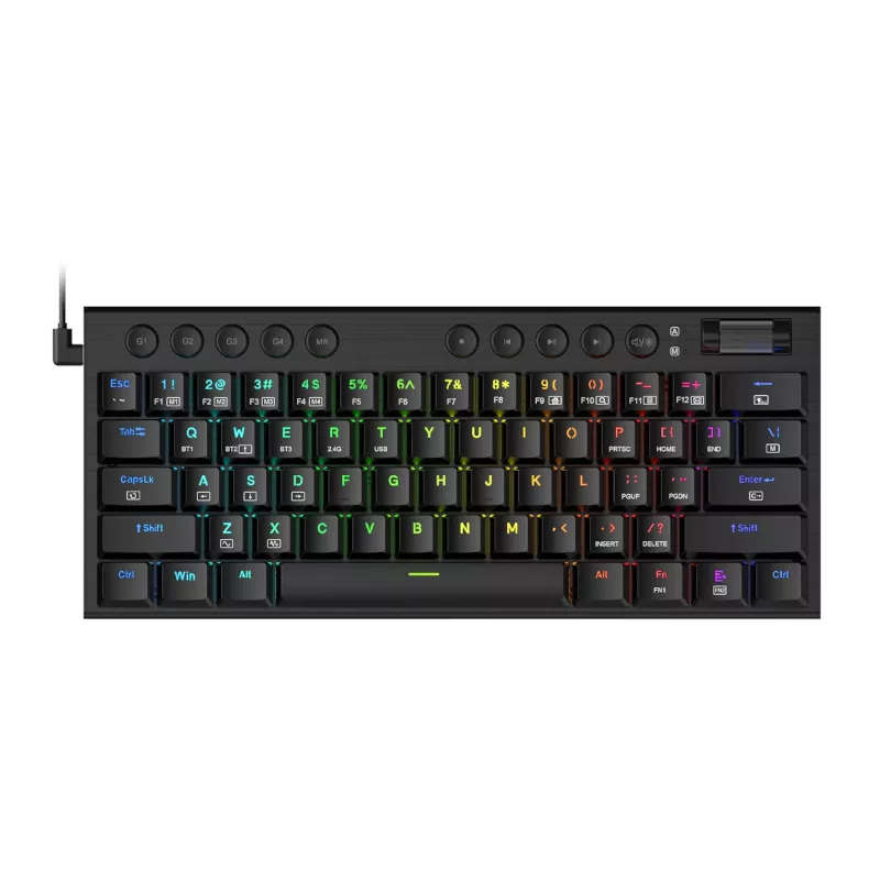 Redragon Noctis 61-Key Red Switch RGB Low Profile Gaming Mechanical Keyboard - Black