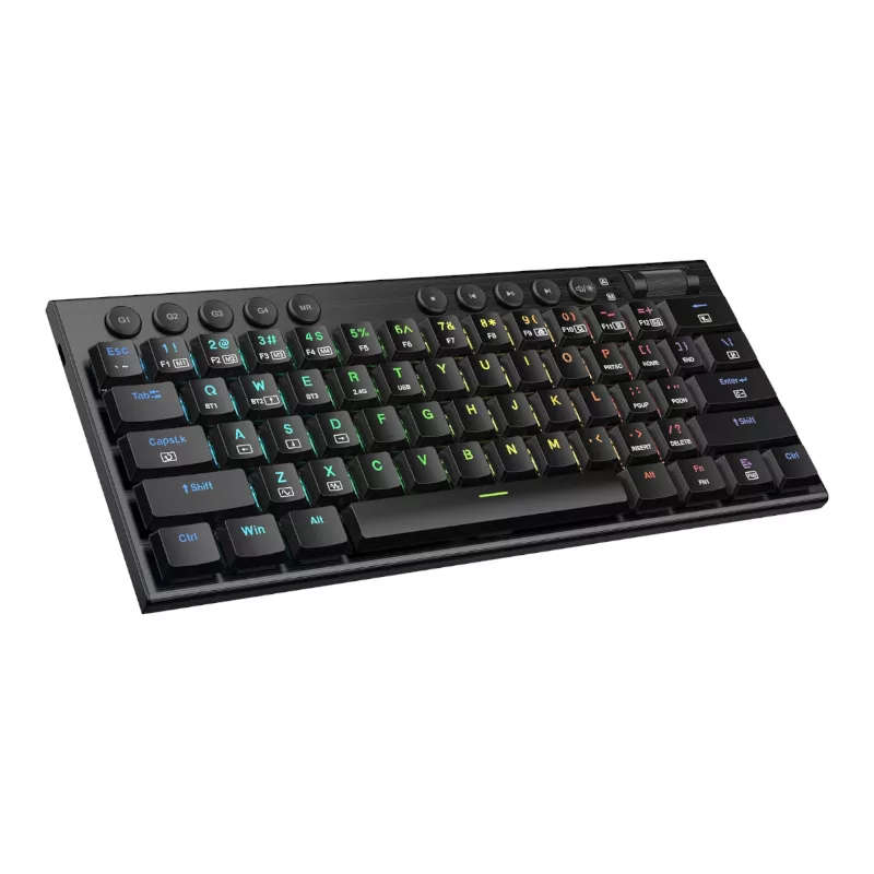 Redragon Noctis Pro 61-Key Red Switch RGB Low Profile Wireless Gaming Mechanical Keyboard - Black