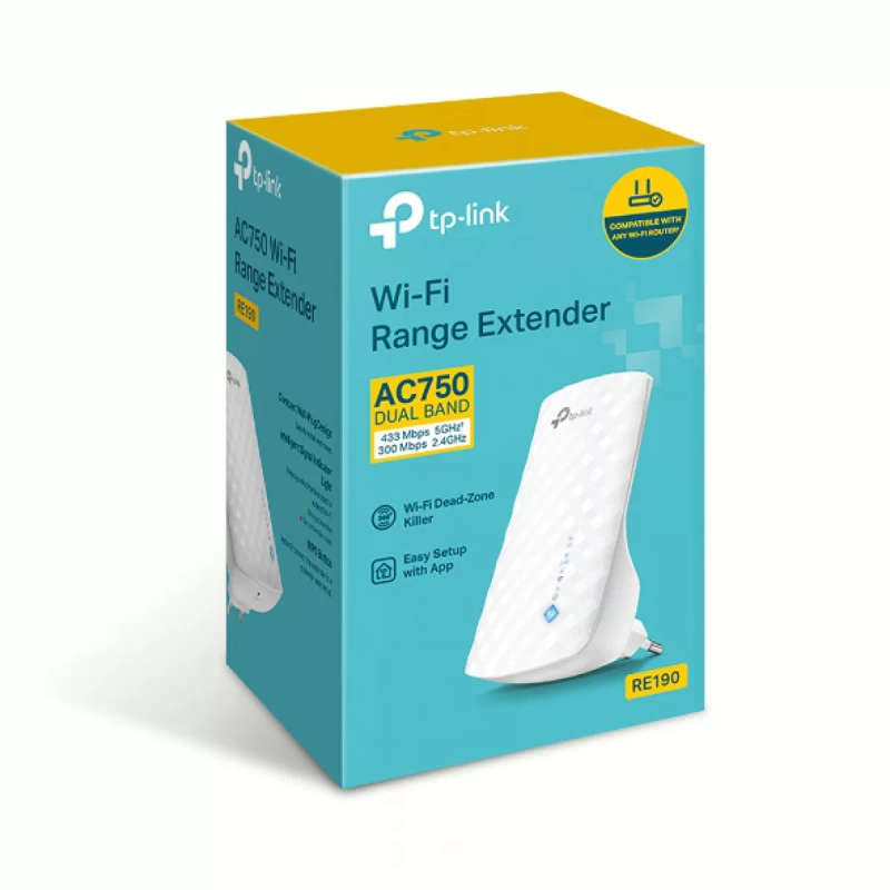 TP-Link RE190 AC750 Wi-Fi 5 Range Extender Network White