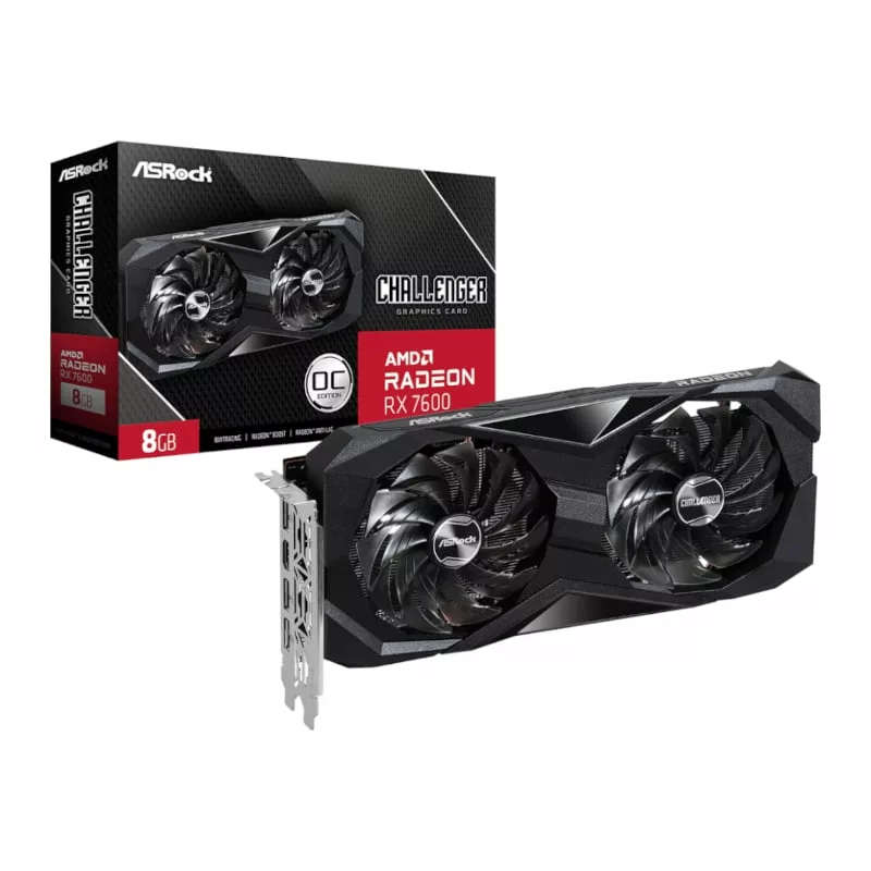 ASRock Radeon RX 7600 Challenger 8G OC 8GB GDDR6 Graphics Card