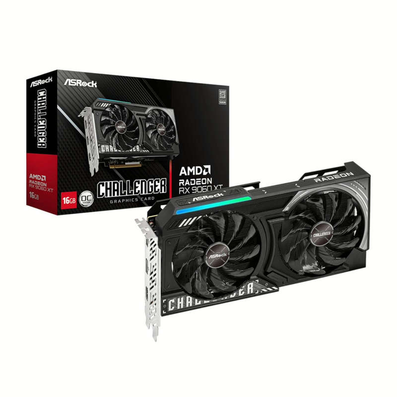 ASRock Radeon RX 9060 XT Challenger 16GB OC Graphics Card (RDNA 4, PCIe 5.0)
