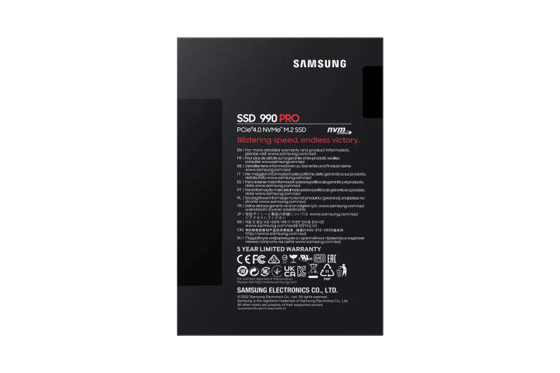 SAMSUNG MZ-V9P2T0BW 990 PRO 2 TB NVMe SSD - Read Speed up to 7450 MB/s; Write Speed to up 6900 MB...