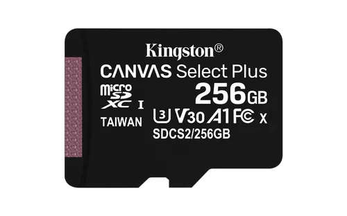 Kingston Canvas Select Plus Memory Card 256GB MicroSDXC Class 10 UHS-I