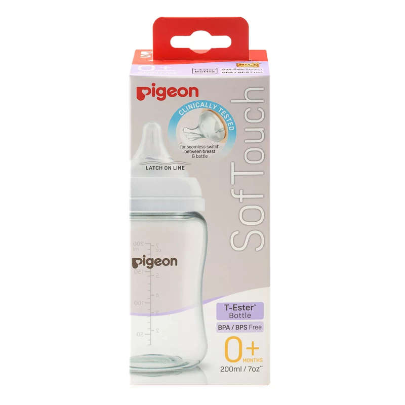 Pigeon - SOFTOUCH 3 NURSING BTTLE T-ESTER 200ML LOGO