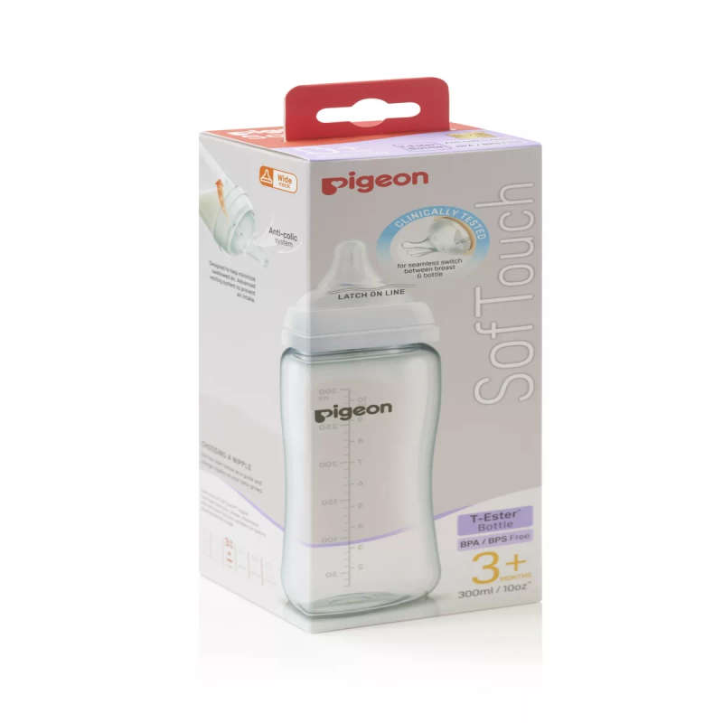 Pigeon - SOFTOUCH 3 NURSING BTTLE T-ESTER 300ML LOGO