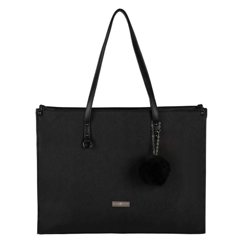 SupaNova PomPom Ladies Notebook Bag Black