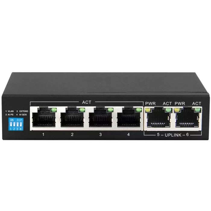 Scoop 6-port 60W Gigabit AI PoE Network Switch