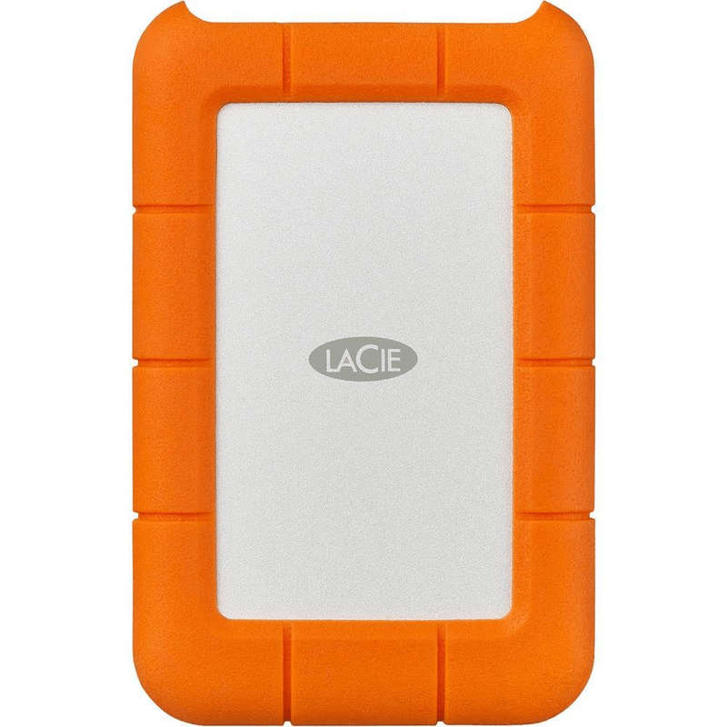 LaCie Rugged USB-C 1TB Orange and Silver External Hard Drive