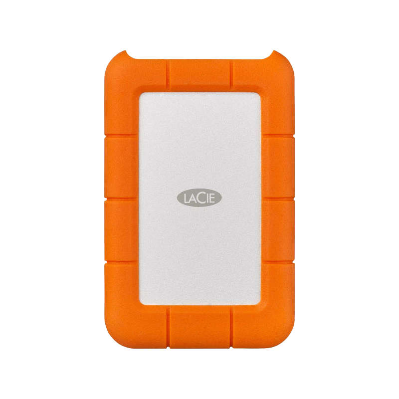 LaCie Rugged USB-C 4TB Orange and Silver External Hard Drive