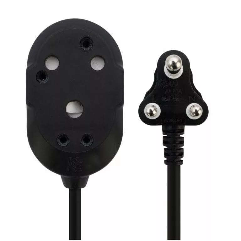 Switched Basics 20m Light Duty BTB Extention Cable 2 x 16A Socket - Black