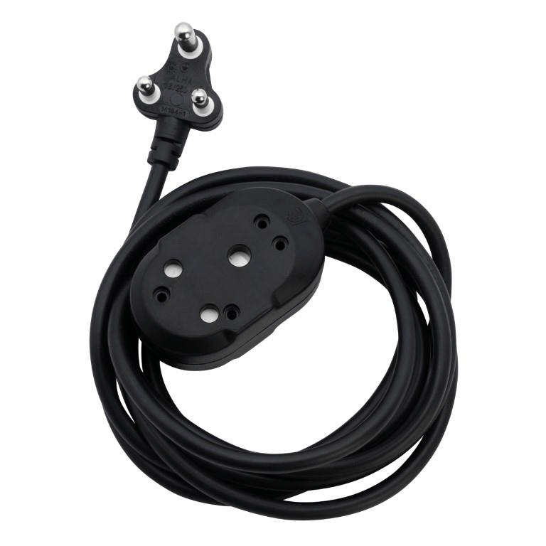 Switched Basics 20m Light Duty BTB Extention Cable 2 x 16A Socket - Black