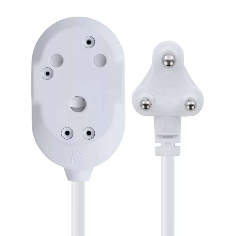 SWITCHED Heavy DUTY BTB EXTENSION LEADS 2 x 16A Socket 10m - White