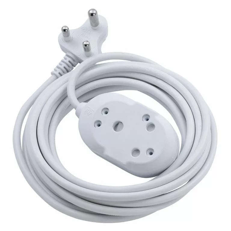 Switched Basics 20m Heavy Duty BTB Extention Cable 2 x 16A Socket - White
