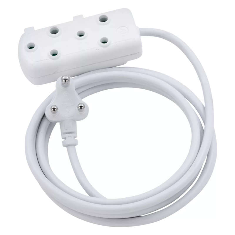 Switched Basics 20m Heavy Duty SBS Extension Cable 2 x 16A Socket - White